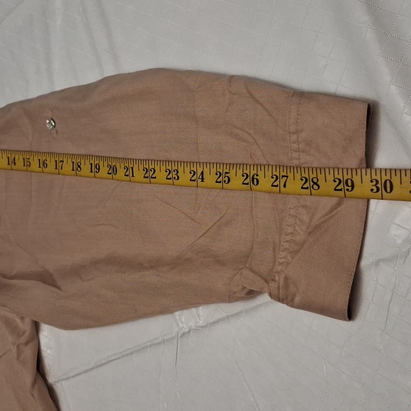 Hesters&Orchard size 2X women's khaki tencel button long sleeve/roll tab shirt. - Picture 12 of 17